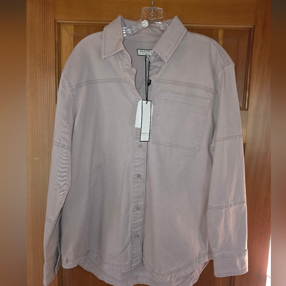 Bagatelle Button Down Oversized Shirt Jacket Size M Thick Cotton Blush Colored